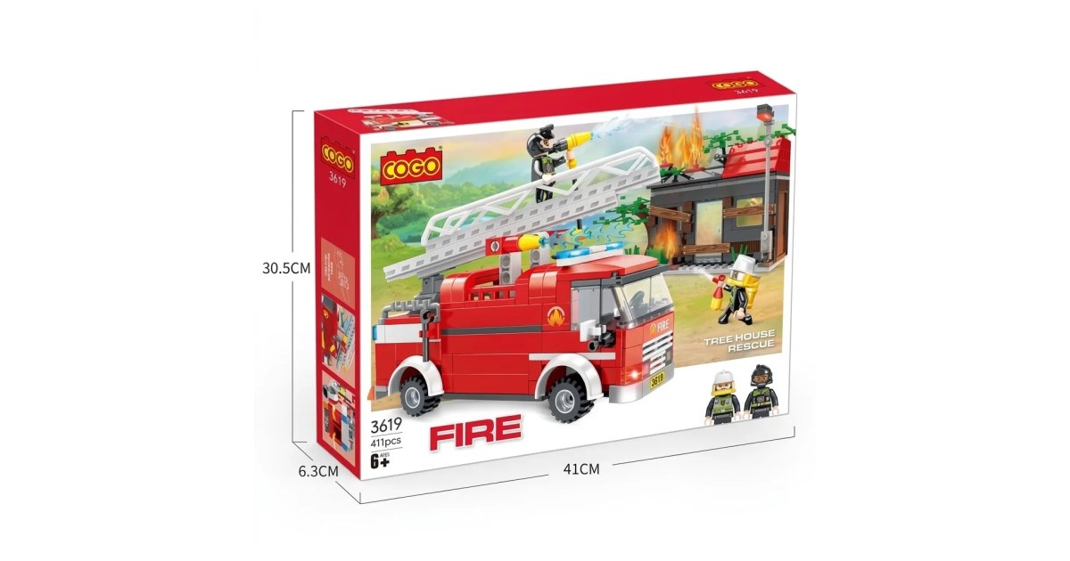 Bloques de Construcción Camión de Bomberos Cogo Fire 3619 (411 piezas - 6+ años)