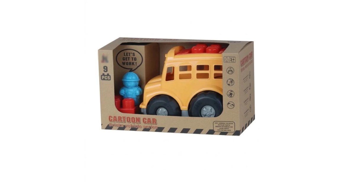 Bus Escolar Didáctico con Bloques para Encajar (9 piezas - 3+ años)