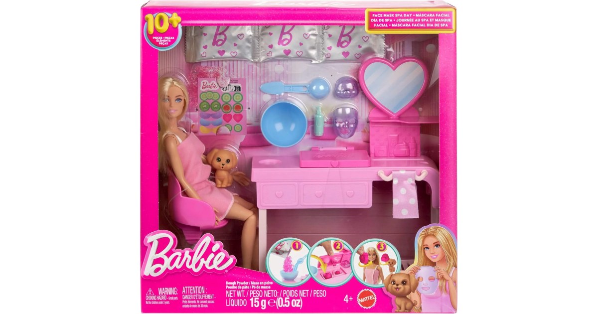 Muñeca Barbie Set de Mascarillas 4a+